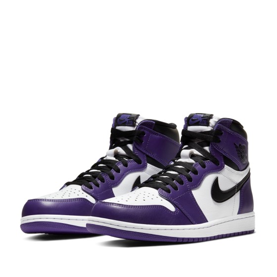 purple black white jordan ones