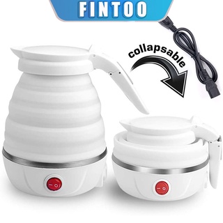 FINTOO Portable Travel Kettle Folding Electric Kettle 600ml Silicone Folding Kettle for Home