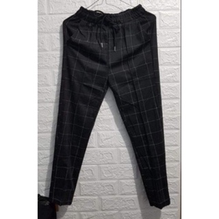 korean version unisex checkered trouser pants 1