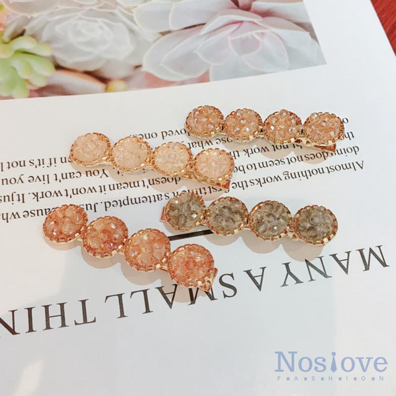 Noslove Alloy Hair Clip Ins Hair Pin Straight Clip Rhinestone Side