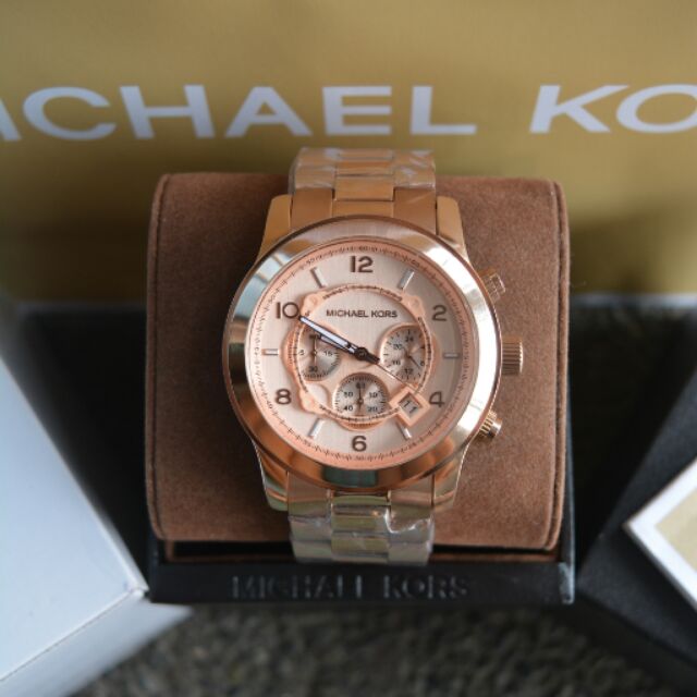 mk runway watch rose gold