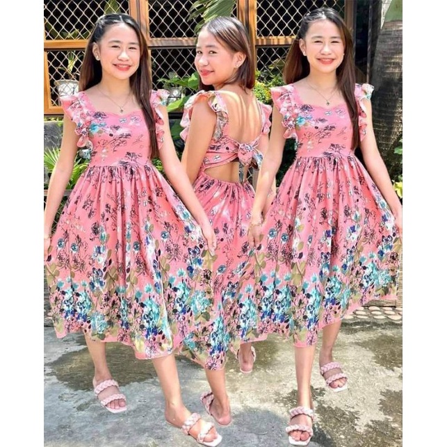 sexy dress floral...fit 8-12yrs.dpendi s ktawan ng bata...assrted print na po ito...