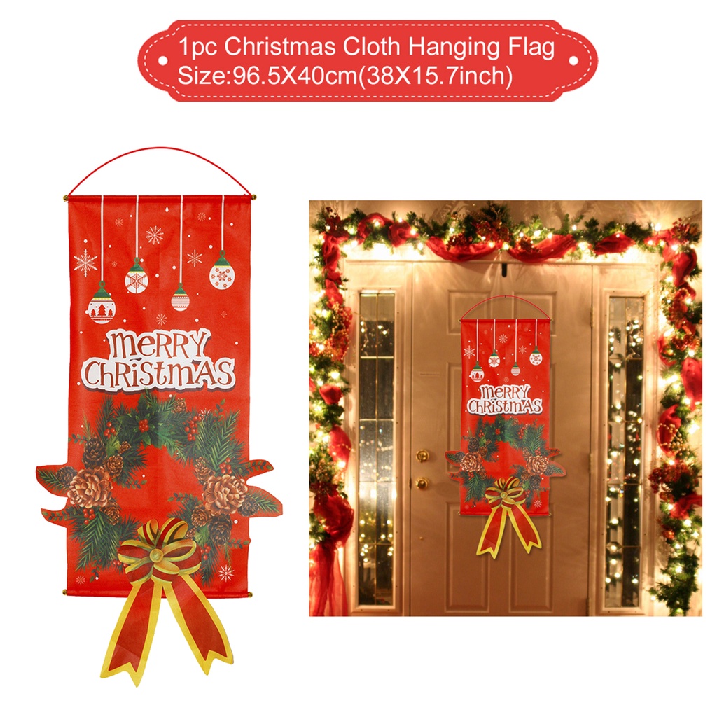 Merry Christmas Banner Flag Wall Hanging Xmas Party Decoration Ornaments New 