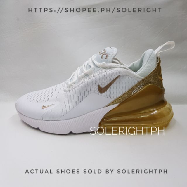 air max 270 white and gold