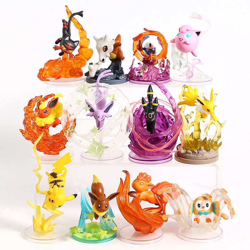 6 Piece Pokemon Monster Eevee Flareon Jolteon Umbreon Espeon Vulpix Rowlet Action Figures Toys Dolls For Kids Birthdays Gifts Shopee Philippines