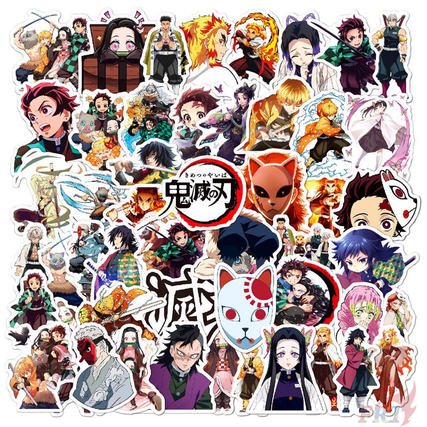 Css50pcsset Demon Slayer Anime Waterproof Stickers Diy Kimetsu No Yaiba Doodle Decals Stickers 6951