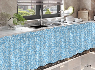 Sale Lababo Curtain Kitchen Sink Curtains Fresh Blue Flower 70cm*150cm 1PC COD No Ring Kurtina #5