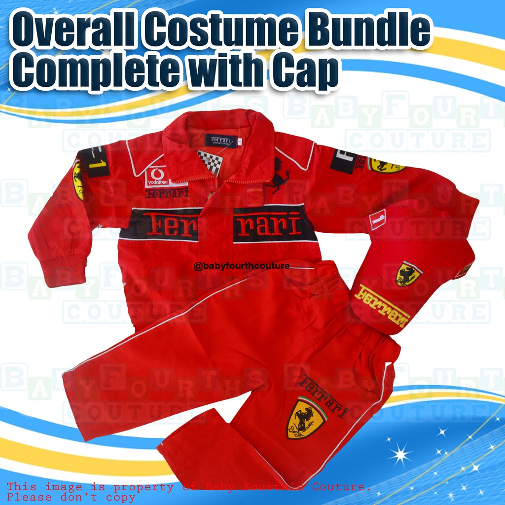 Cod Baby Toddler F1 Ferrari Car Racer Kids Costume Shopee Philippines