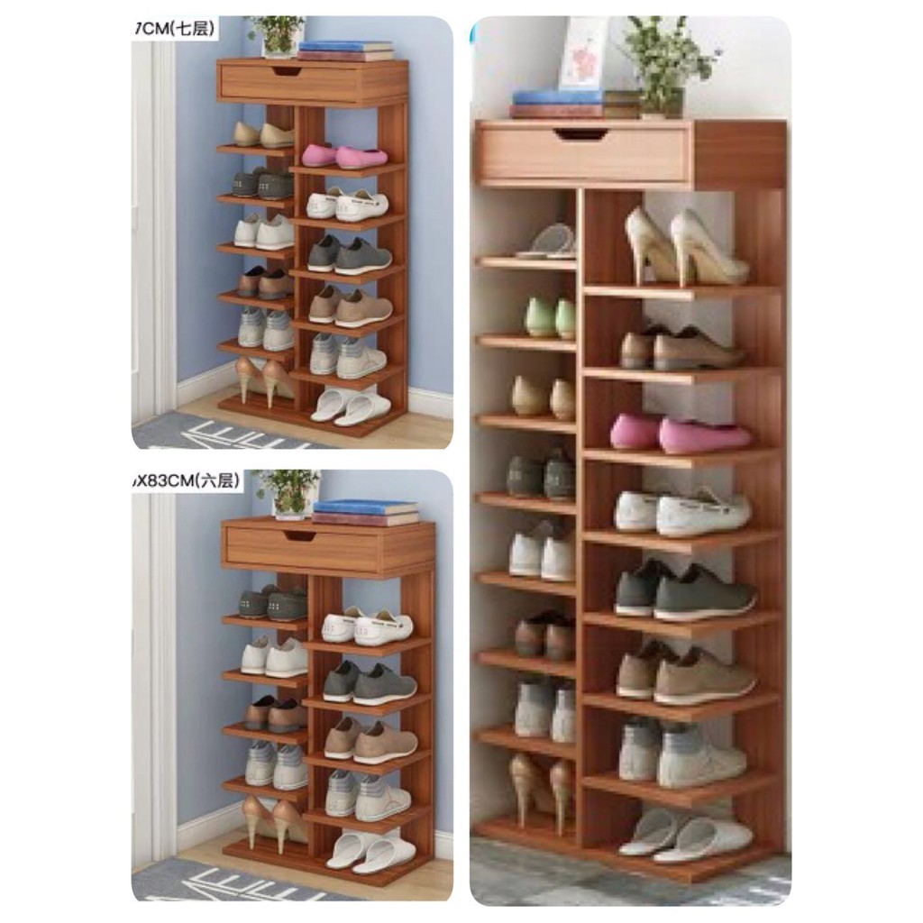 7d High Quality Wood Material Shoe Rack Storage Organizer 9 Layers003 Shopee Philippines