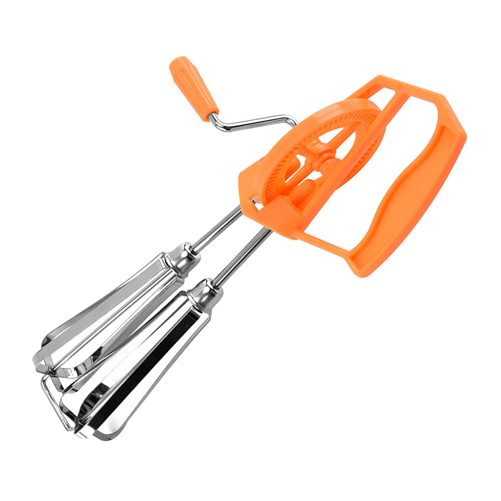 Hand Crank Egg Beater Stainless Steel Rotary Hand Whisk Manual Egg