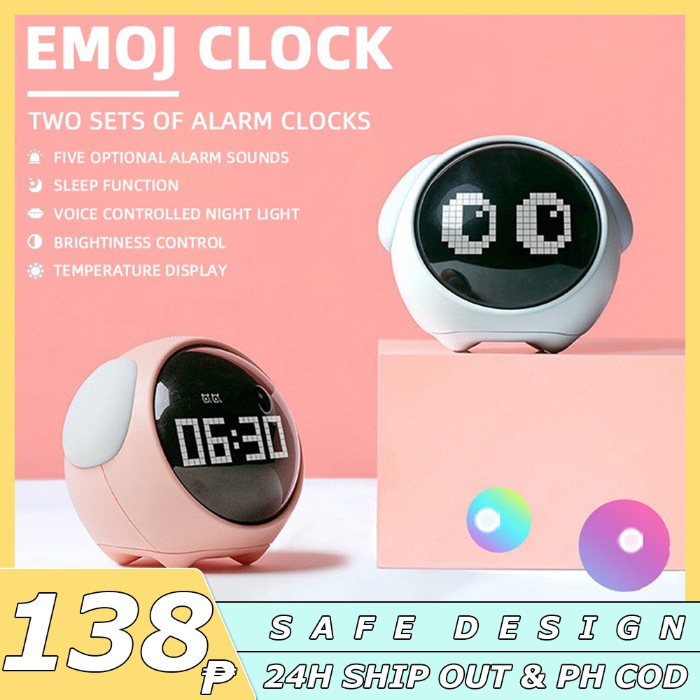 Xiaomi Youpin Emoji Alarm Clock Cute Pixel Multifunction Led Voice