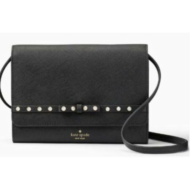 Kate Spade Laurel Way Jeweled Summer Tech Clutch Crossbody Bag Wallet-BLACK  | Shopee Philippines