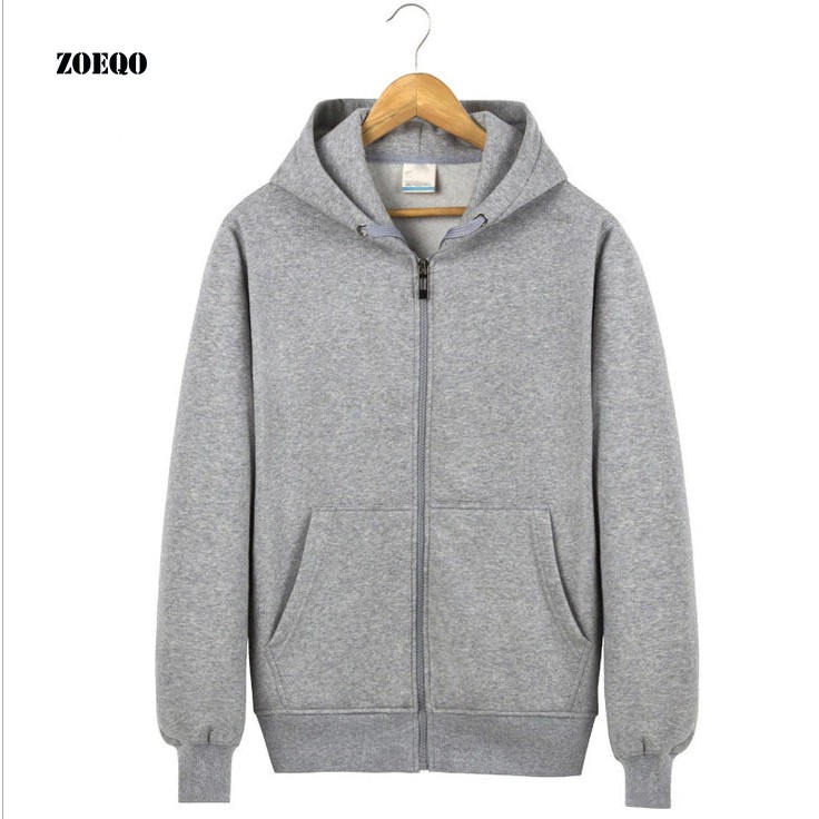 grey zip hoodie men