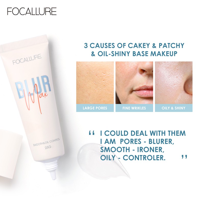 FOCALLURE Clear Gel Oil-Control Refreshing Face Primer Glow Pore-Blurring Smooth Surface Primer Makeup