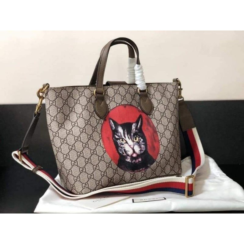 TopGrade Gucci Supreme Mystic Cat tote bag | Shopee Philippines