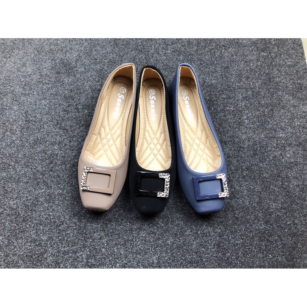 Korean Women doll shoes flat shoes loafers black shoe 1029