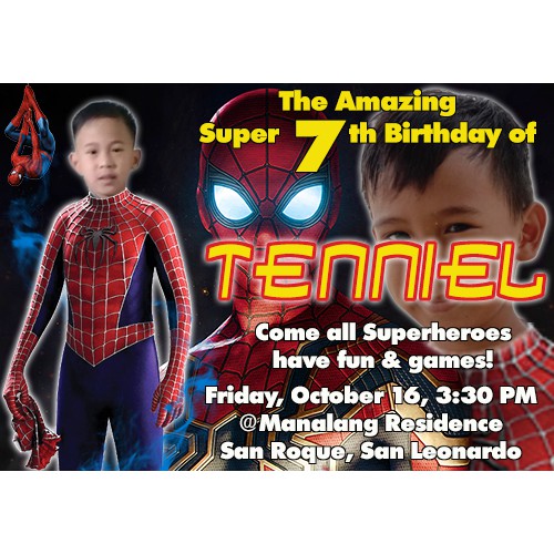 20 PCS SPIDERMAN theme Invitation - SPIDER MAN Invitation (BIRTHDAY) |  Shopee Philippines