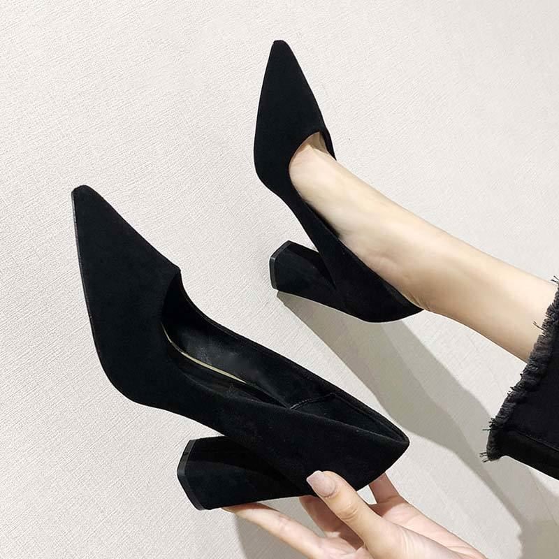 Large Size Women's shoes High Heel Black Professional Work shoes