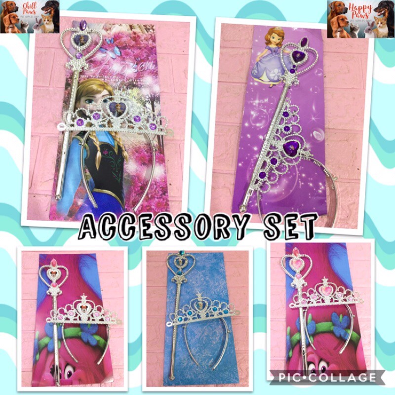 Frozen Princess Girls Wig Crown Scepter Set Elsa Costume Accessories Kids Long Braid Magic Wand