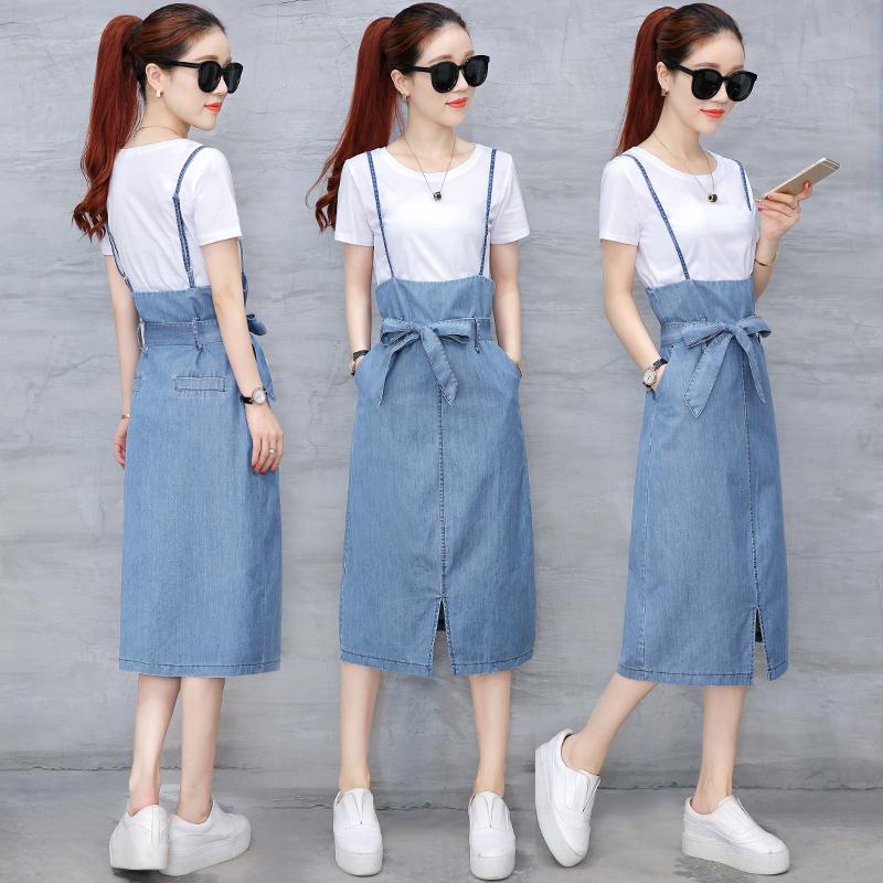 korean denim dress outfit