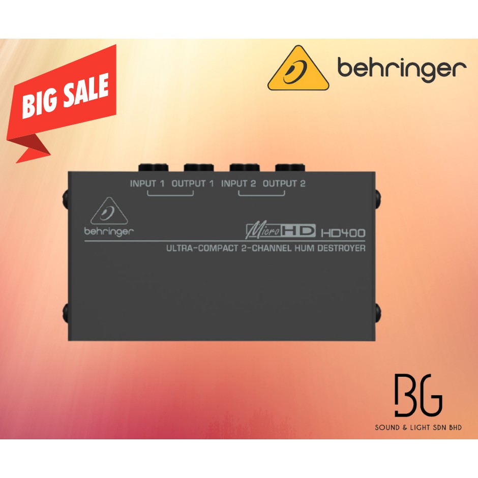 Behringer HD400 MicroHD Ultra Compact 2 Channel Hum Eliminators