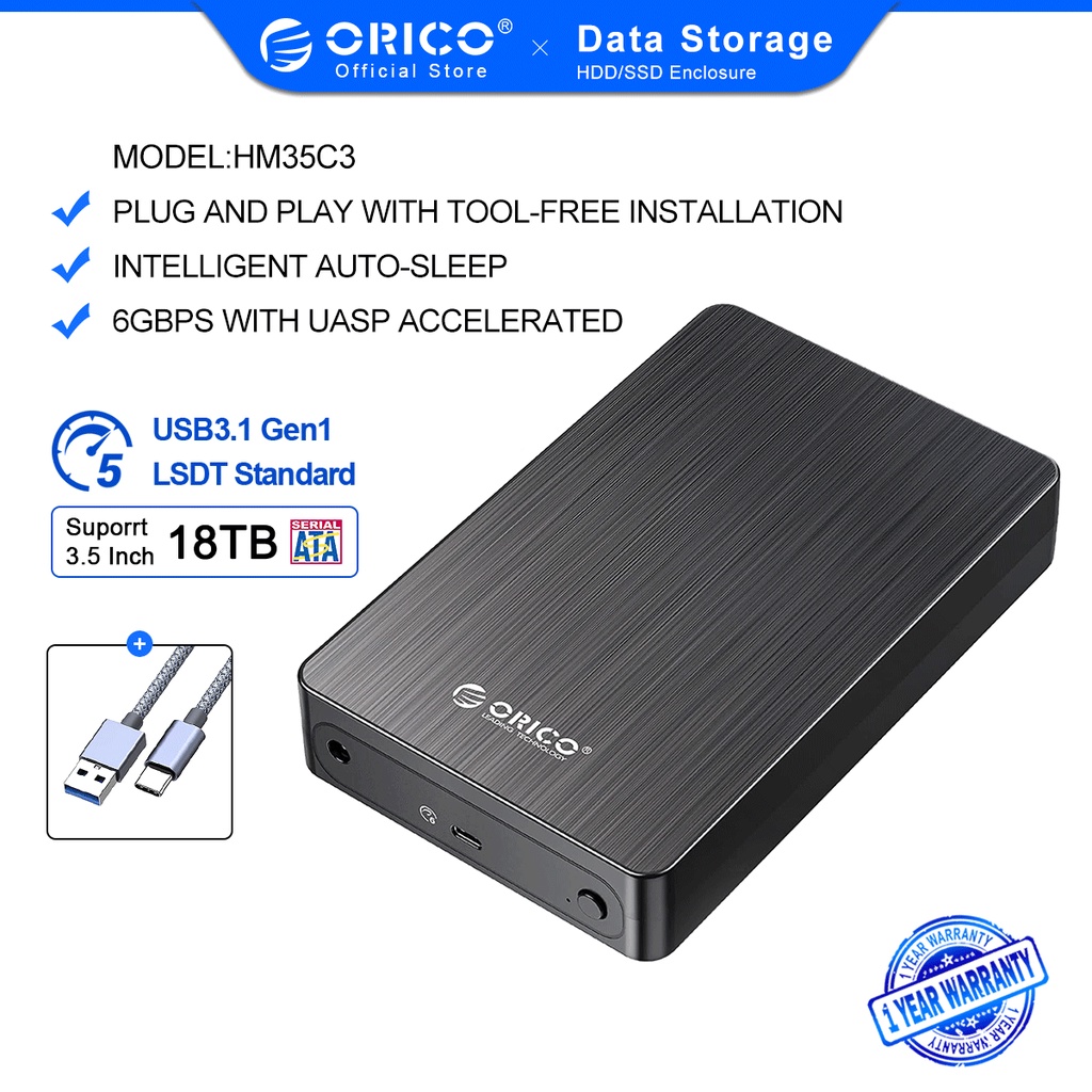 ORICO 3.5inch Hard Disk Casing HDD Enclosure Portable Hard Drive SATA ...