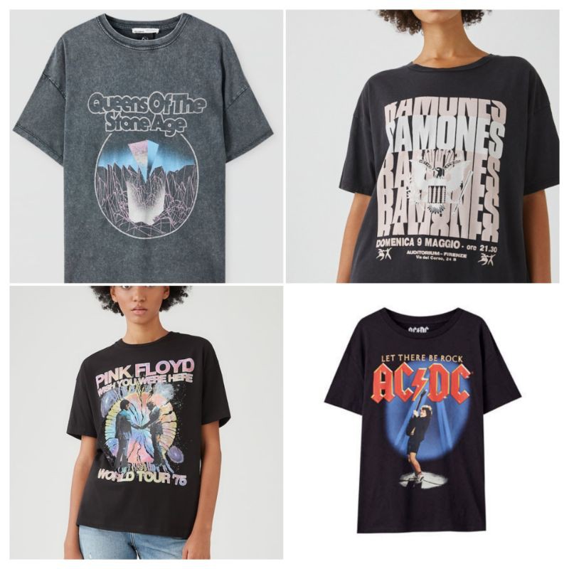 pull and bear band t shirt