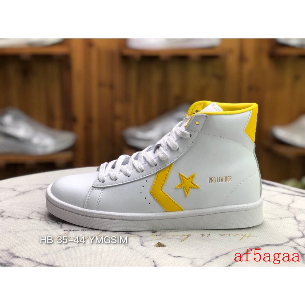 converse pro leather yellow