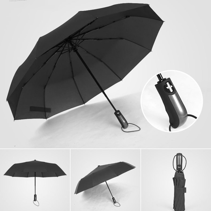 Black Folding Umbrella Luxury Big Windproof Umbrellas Rain Shopee Philippines