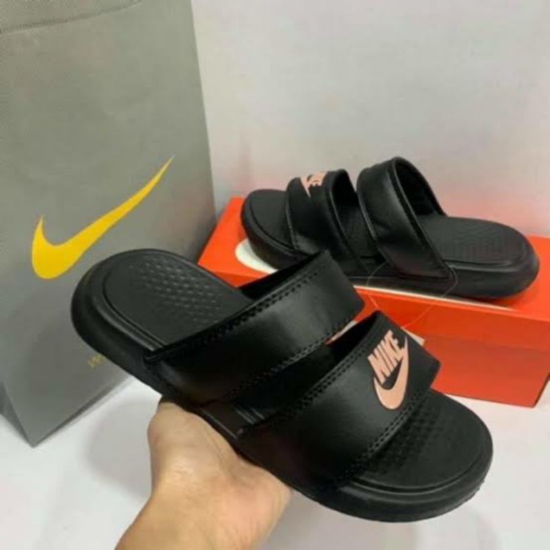 nike duo slides black