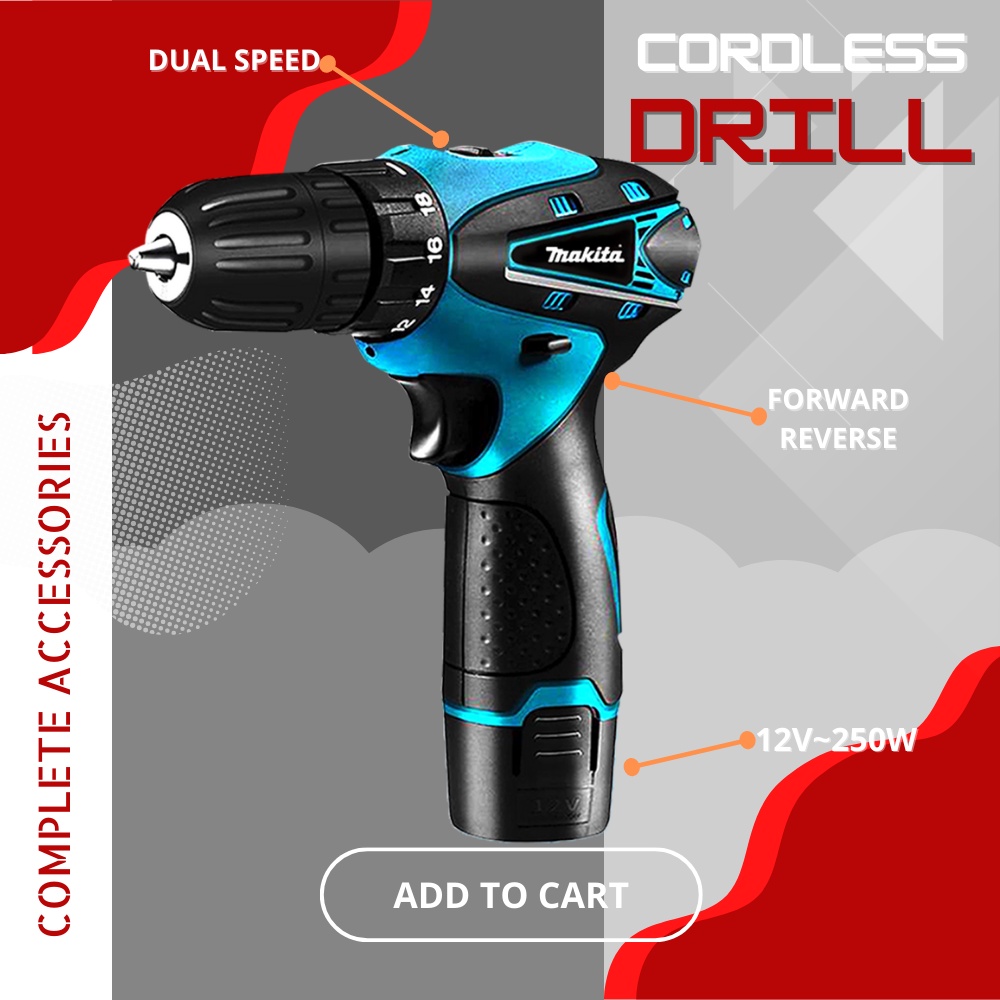 MA KITA Electric Drill 12V Cordless drill 2speed electric screw driver