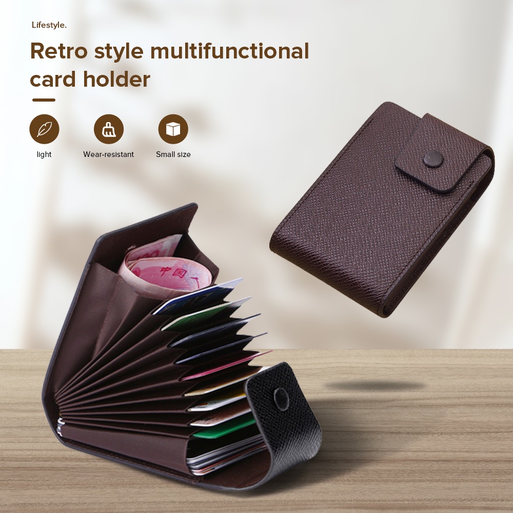 SMS Men Multi Position Card Holder Wallet PU Leather Purse CRedit ID Bank Card Bag