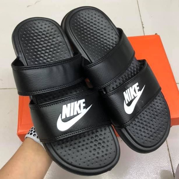 nike slippers for men black