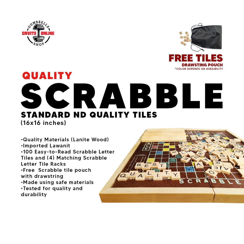 Scrabble Quality Wooden Foldable Game Board And Tiles Shopee Philippines