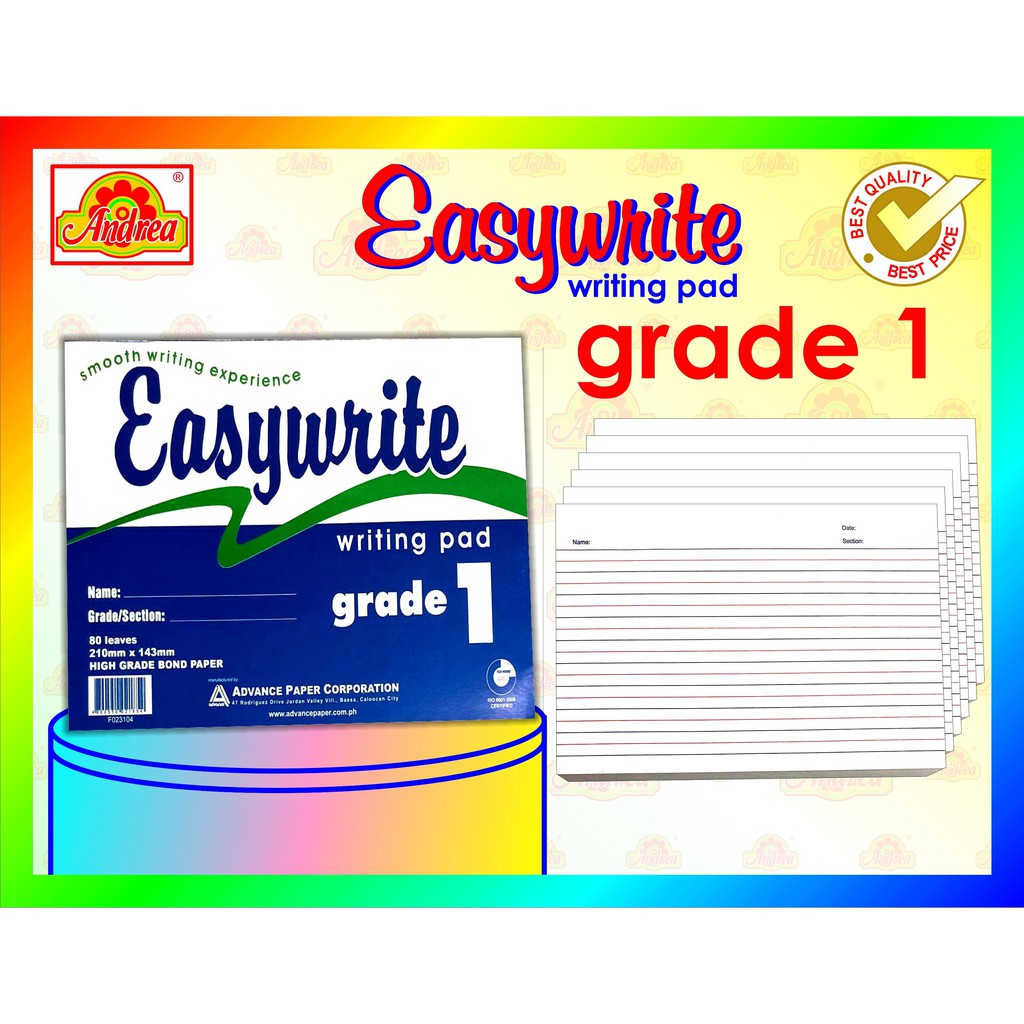 Easywrite Writing Pad Paper Grade 1 2 3 4 1 Pad Only Shopee Philippines 8247