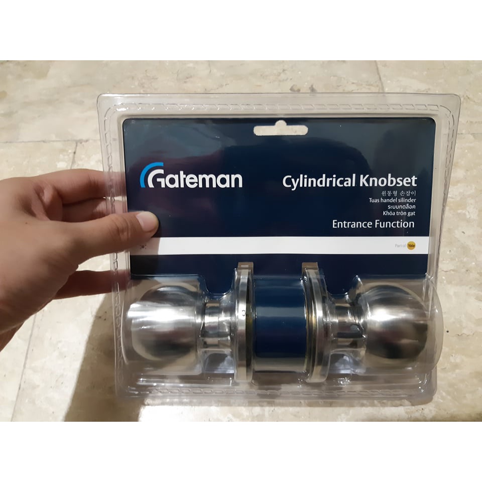 Yale Gateman Lockset Doorknob Round Door Knob Lockset Stainless Steel