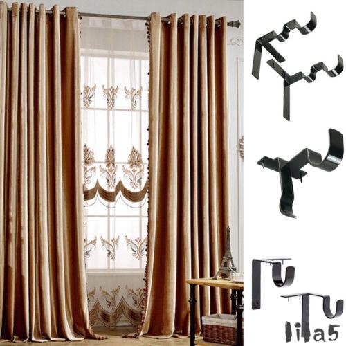 ღ Curtain Rod Brackets Rod Holder Adjustable Mount Wall Shopee