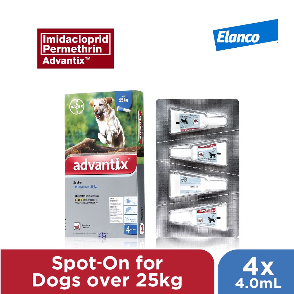 Advantix Spot On for Dogs over 25kg (4x4mL) Shopee Philippines