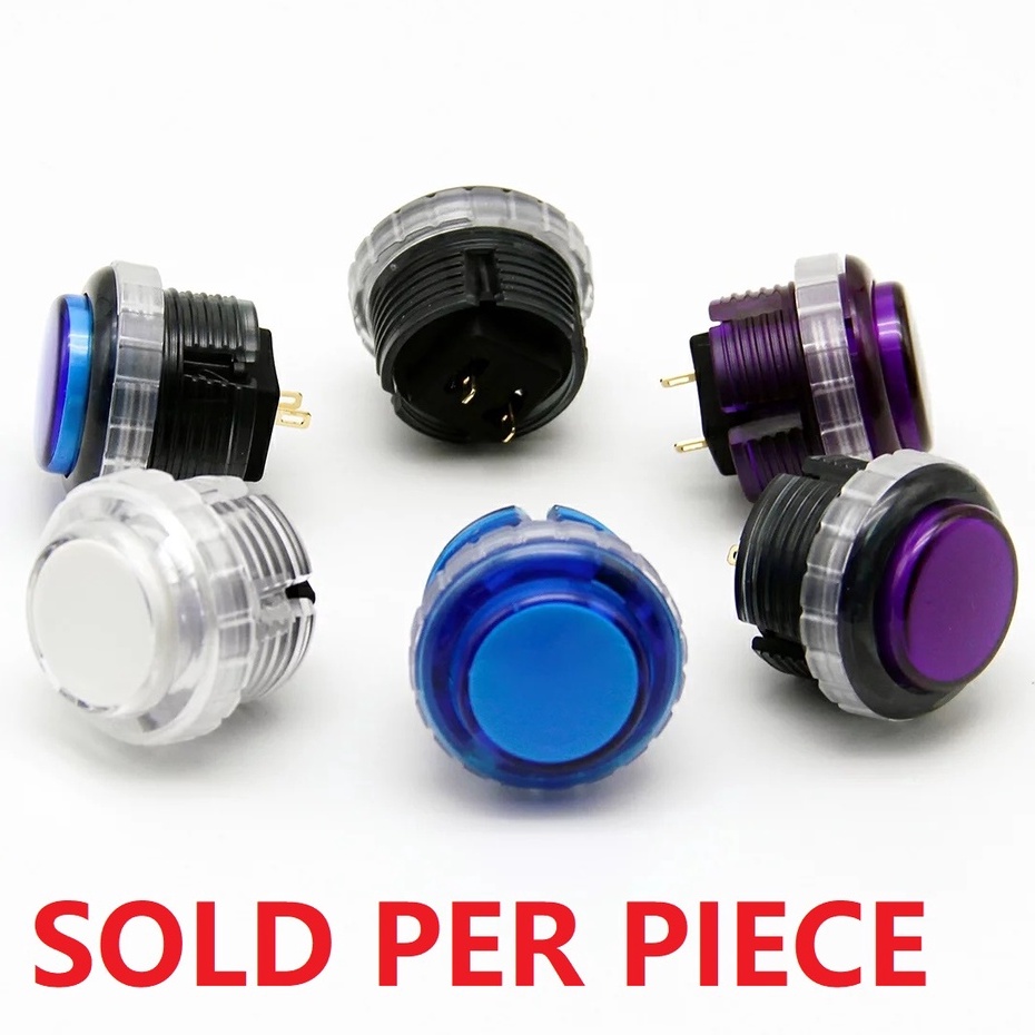 QANBA Gravity Clear 30 mm Mechanical Screw Type Arcade Push Button with
