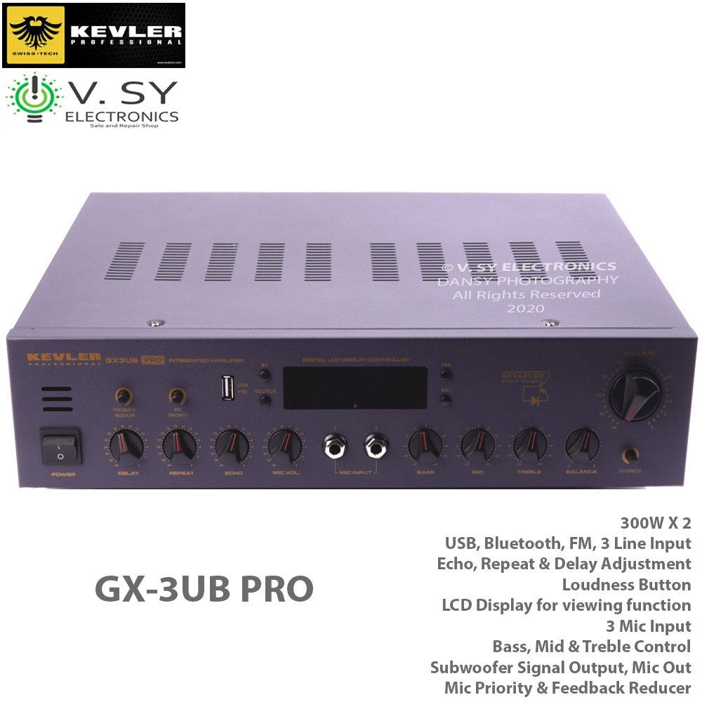 21 Kevler Gx 3ub Pro 300w X 2 Usb Bluetooth Fm Professional Audio Amplifier Gx3ub Gx 3ub Pro Gx3ub Shopee Philippines