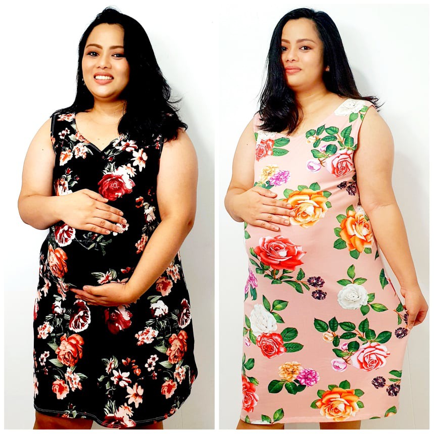 floral bodycon maternity dress