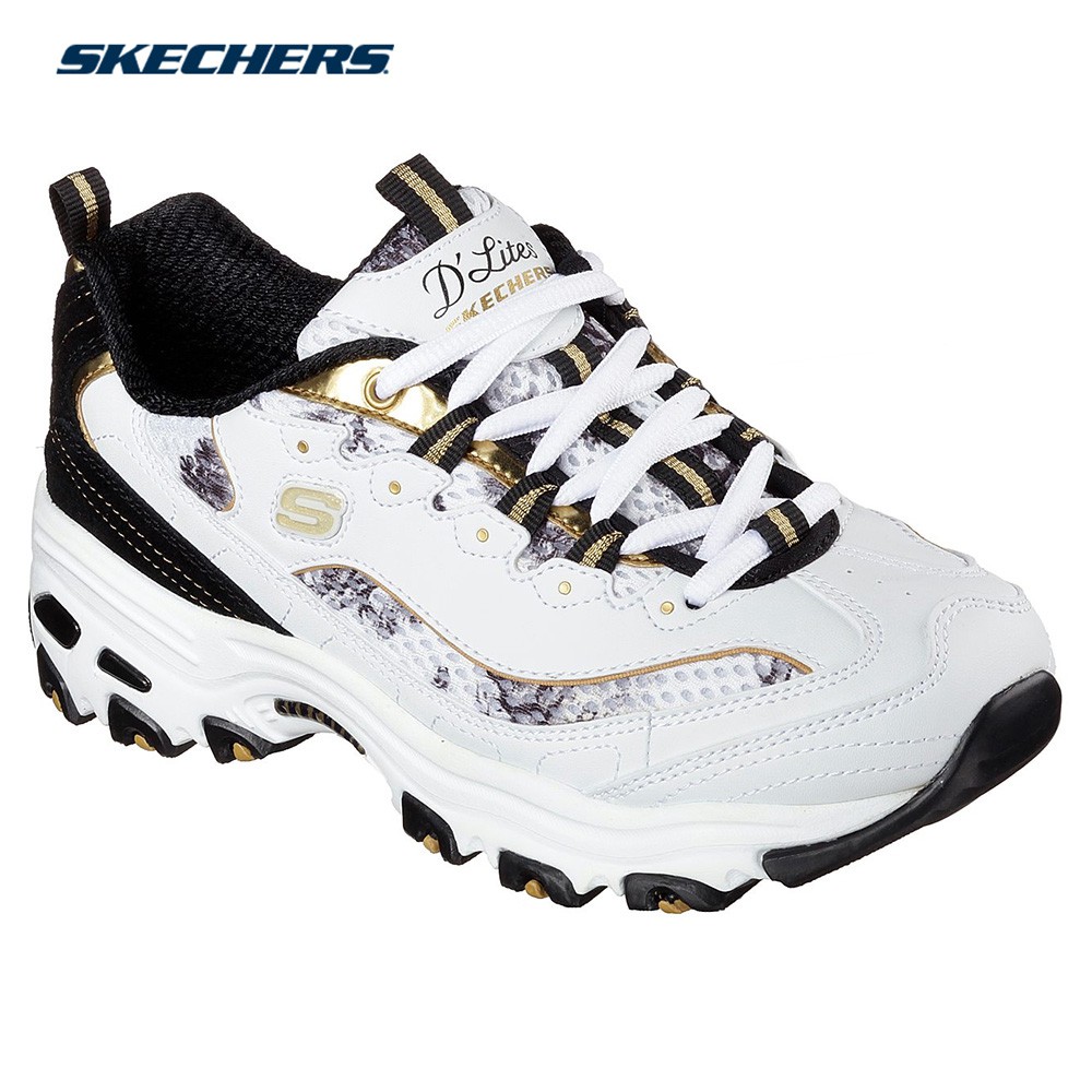 skechers d lites white