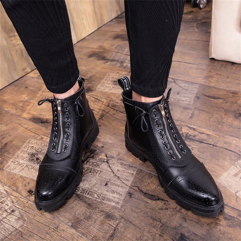 mens casual leather boots