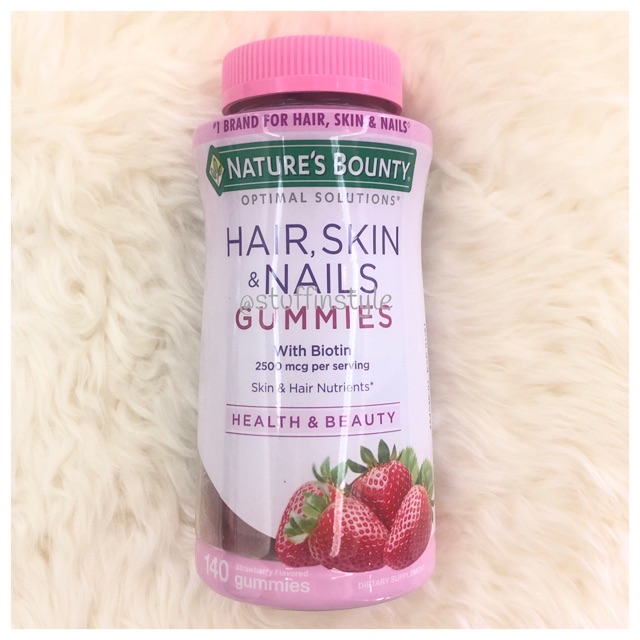 Nature's Bounty Hair Skin and Nails with Biotin, 140 Gummies | Shopee  Philippines