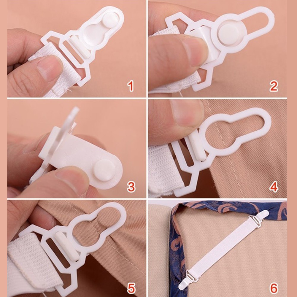 4 Pcs Bed Sheet Mattress Cover Clips Holder Fasteners Antiskid Elastic
