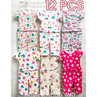 12 PCS/6 pairs SALE TSHIRT/SANDO TOKONG baby Girl 0-10 months terno baby clothes