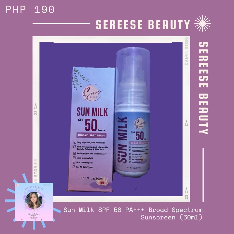 Sereese Beauty Sun Milk Spf 50 Broad Spectrum Sunscreen 30 Ml