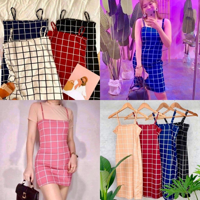 Beatriz Sexy Grid Dress Shopee Philippines