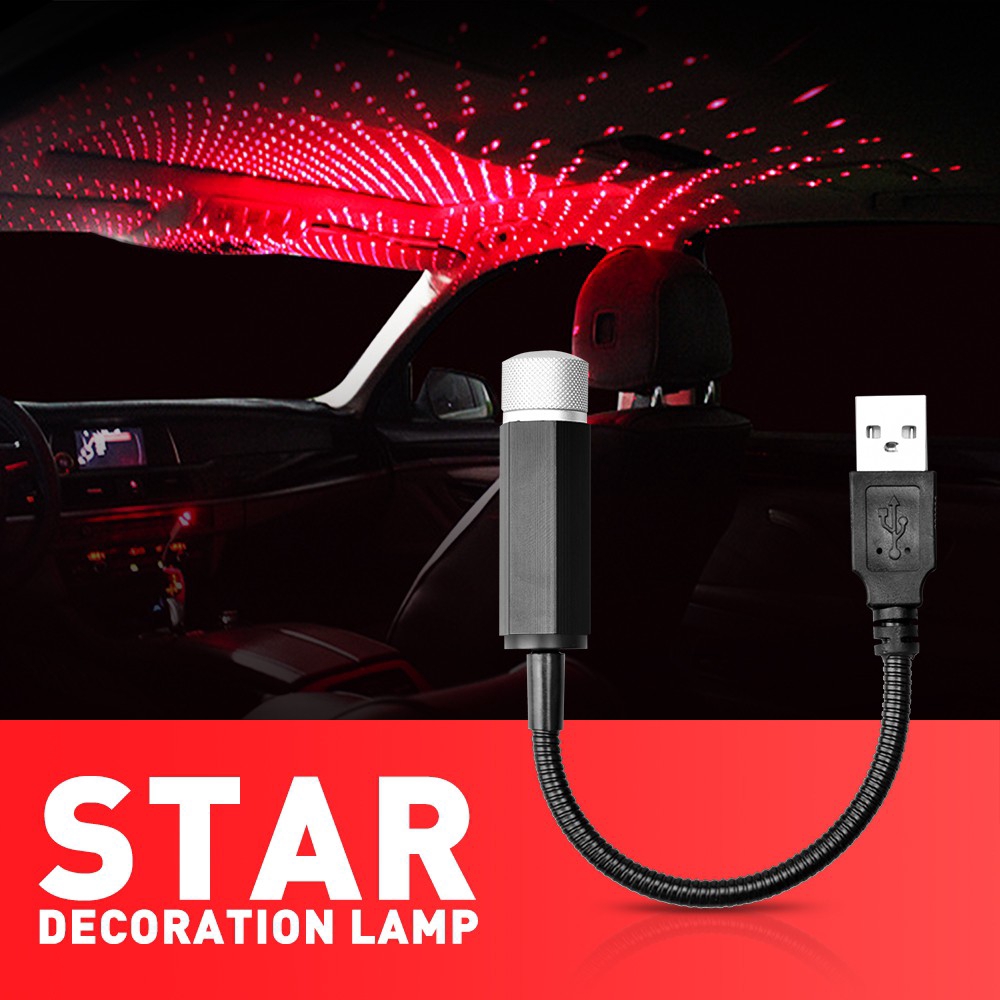Car USB LED Starlight Starry Sky Star Light Projector Auto Ambient