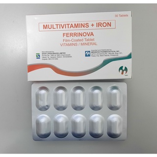 Ferrinova - Iron + Vitamin B Complex + Vitamin C + Folic Acid  - 30 Tablets